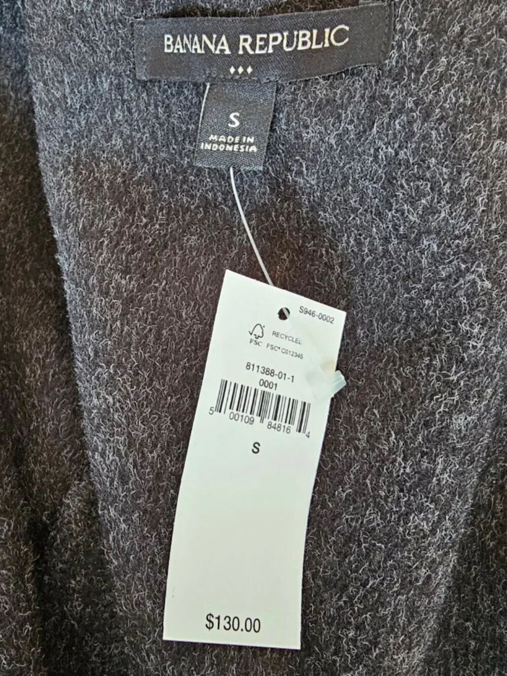 😍 NWT 😍 Banana Republic Brushed Short Jacket, Charcoal Gray, Size S